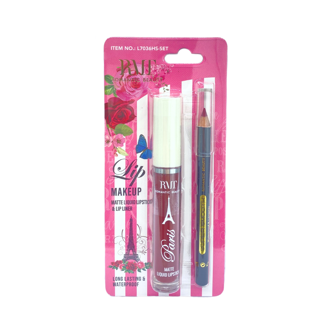 Paris Lip Kit Liquid Matte Lipstick and Lip Liner